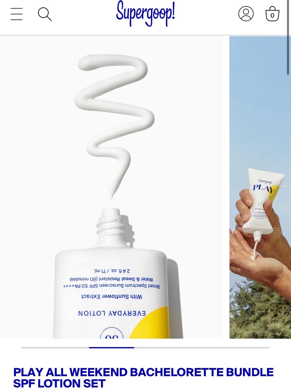 Supergoop! PLAY Everyday Lotion SPF 50 travel size